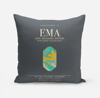 Thumbnail for East Midlands Airport (EMA) design on gray pillow