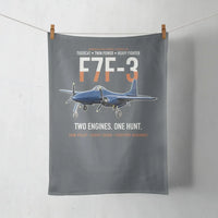Thumbnail for F7F-3 Tigercat Two Engines One Hunt design on gray towel