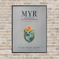 Thumbnail for Myrtle Beach International Airport MYR vertical canvas print - framed - light gray background