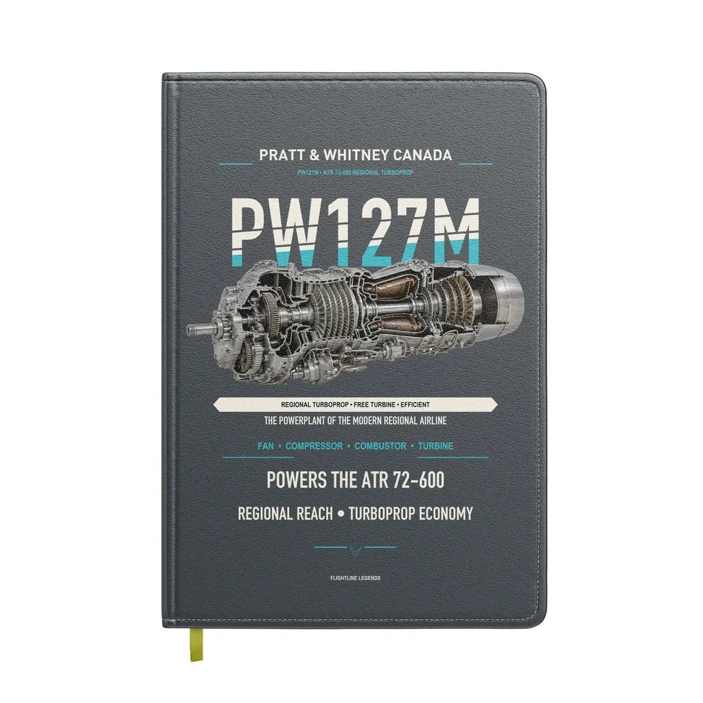 PW127M design on gray notebook