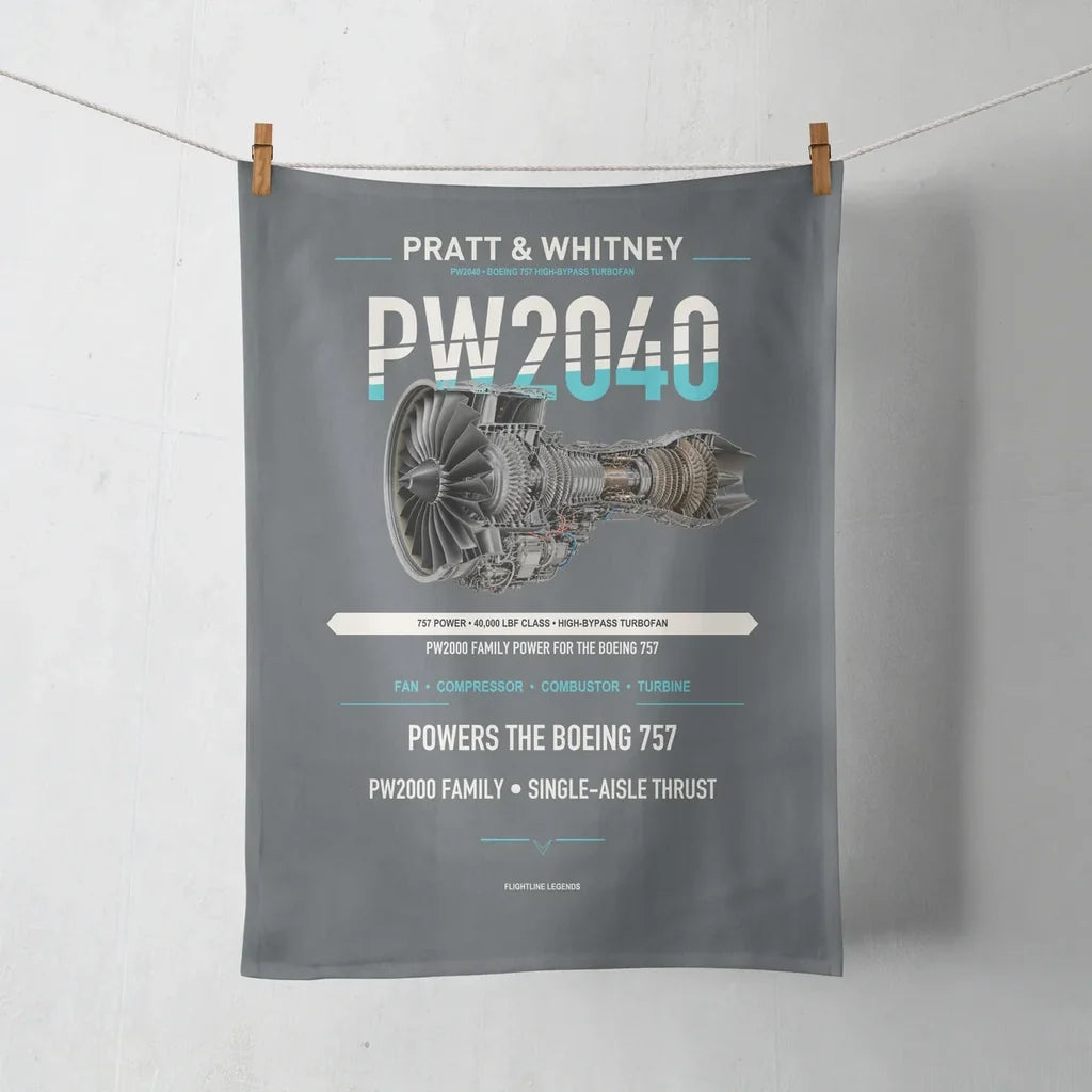 PW2040 design on gray towel