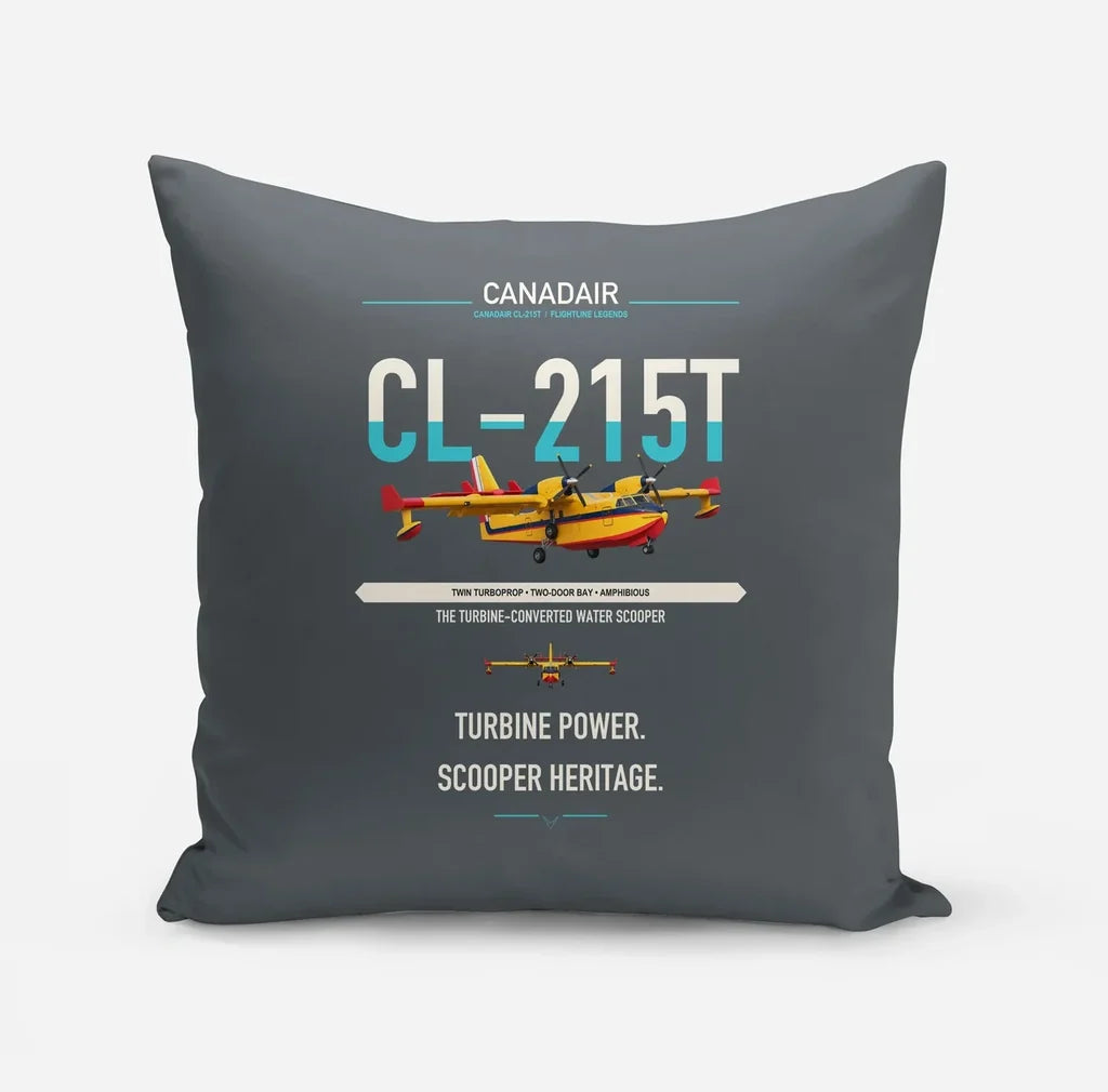 Canadair CL-215T design on gray pillow