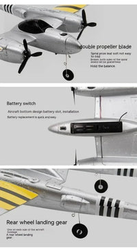Thumbnail for FX816 Remote Control Airplane P38 Fighter Rechargeable RC Aircraft Glider Model - view 14