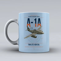 Thumbnail for Messerschmitt Me 262A-1a design on light blue ceramic mug, double-side print