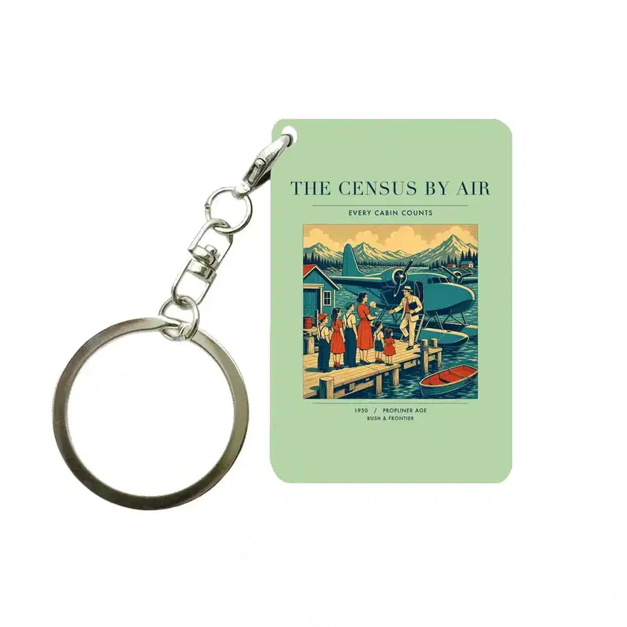 VINTAGE G4416 - The Census By Air - Designed Key Chain design on lightgreen