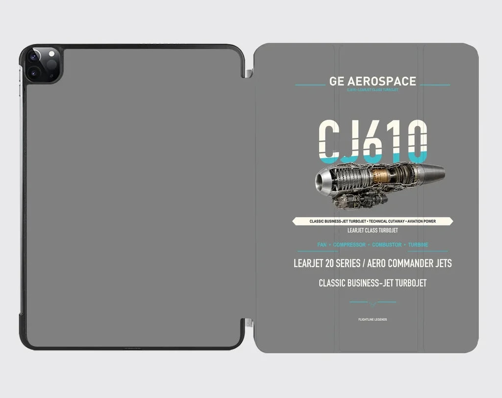 CJ610 design on gray ipad tablet case