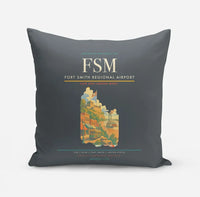 Thumbnail for Fort Smith Regional Airport (FSM) design on gray pillow