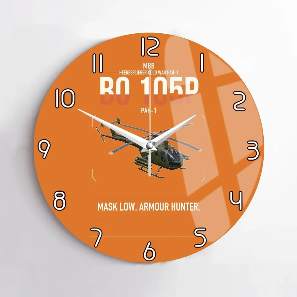 MBB BO 105P PAH-1 design on orange no frame wall clock
