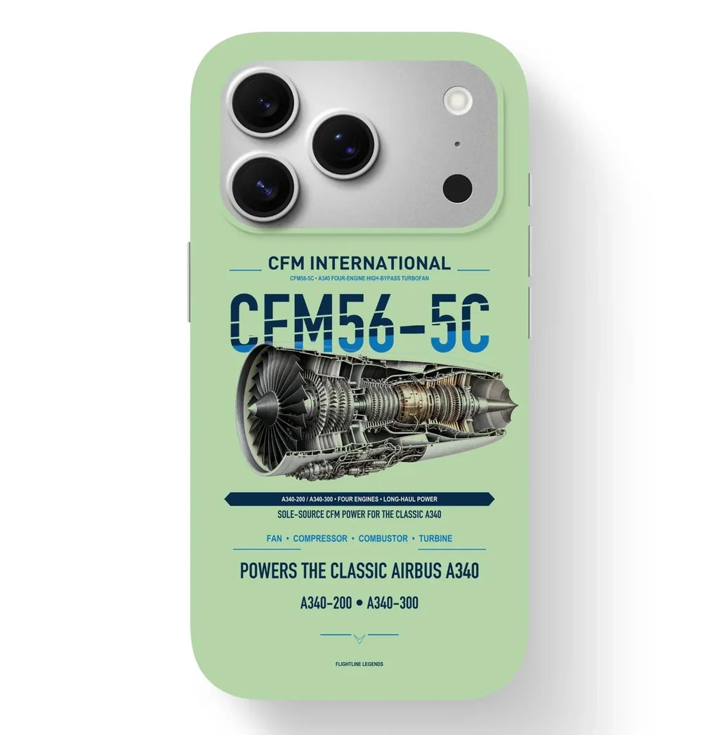 CFM56-5C Case design on light green iphone case