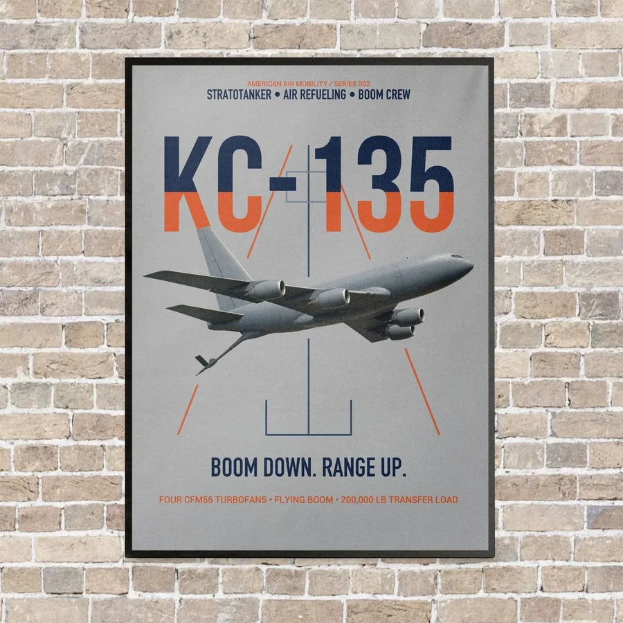 KC-135 STRATOTANKER vertical canvas print - framed - light gray background