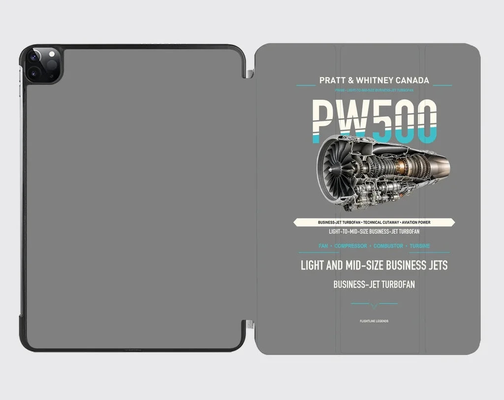 PW500 design on gray ipad tablet case