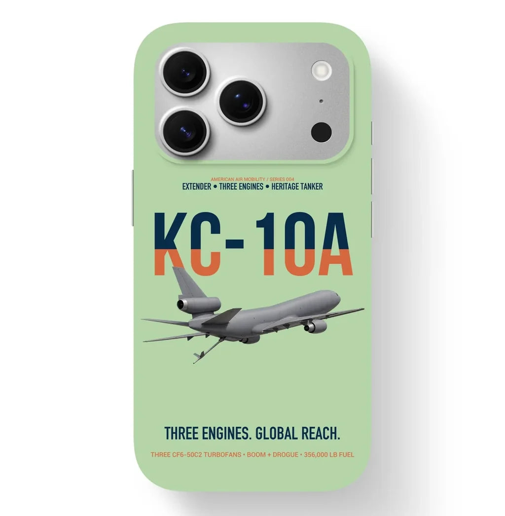 KC-10A EXTENDER design on light green magsafe iphone case, for iPhone 17 Pro