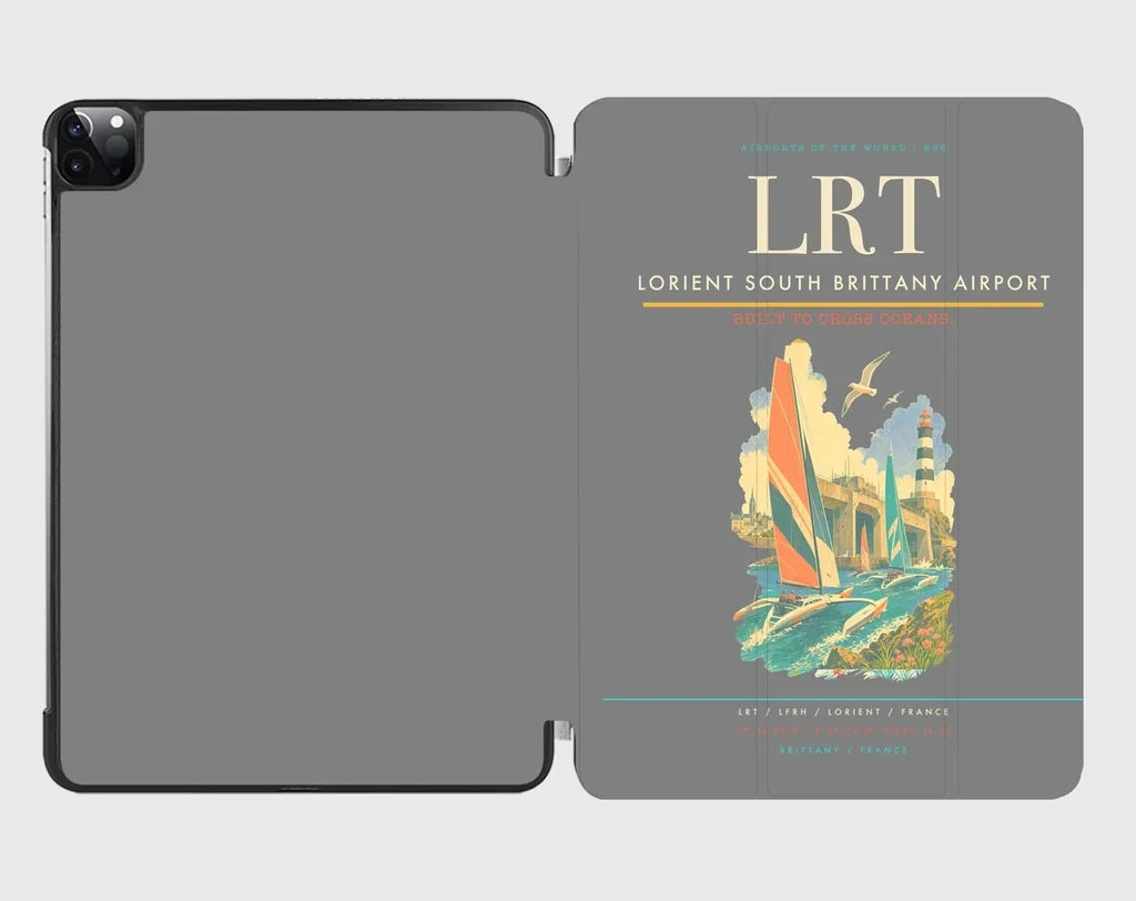 Lorient South Brittany Airport (LRT) design on gray ipad tablet case