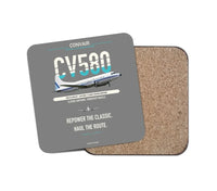 Thumbnail for Convair 580 design on gray 1 piece coaster