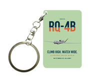 Thumbnail for RQ-4B Global Hawk design on light green designed key chain, double-side print