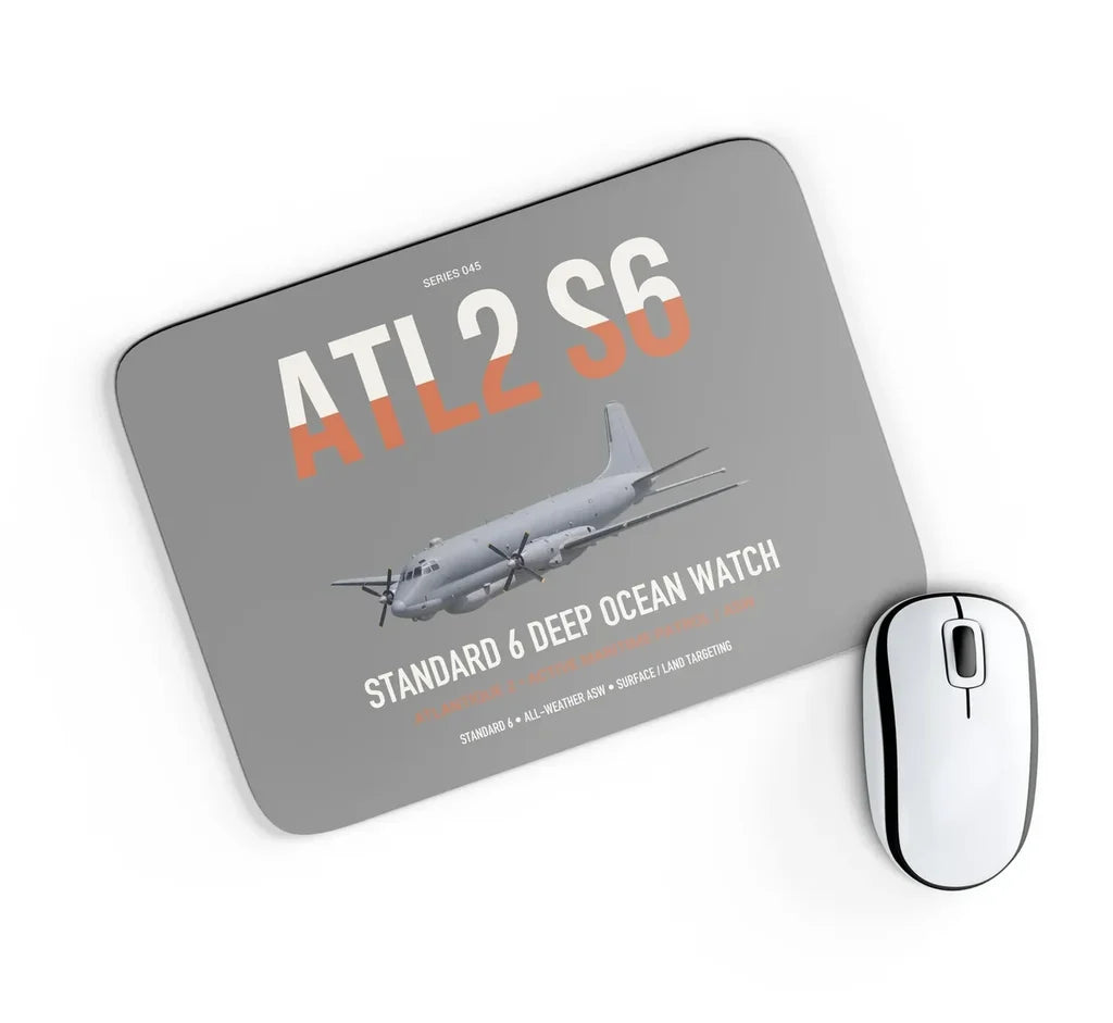 Atlantique 2 Standard 6 design on gray rectangle mouse pad