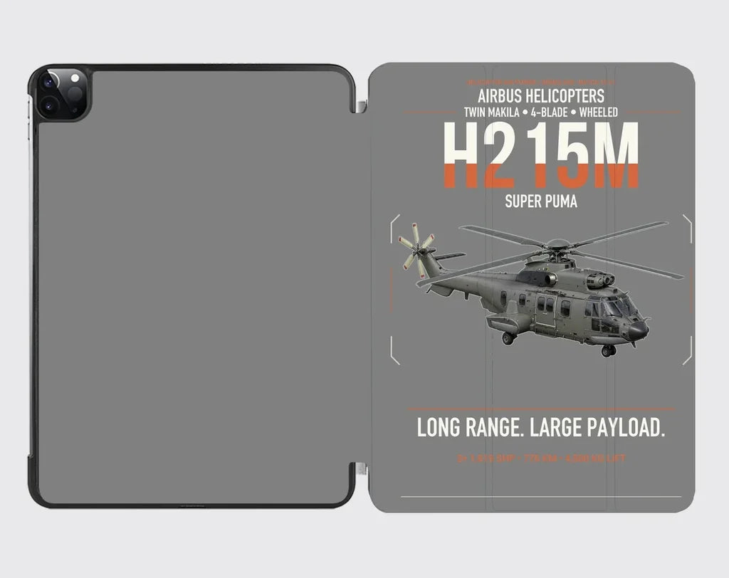 Airbus H215M design on gray ipad tablet case