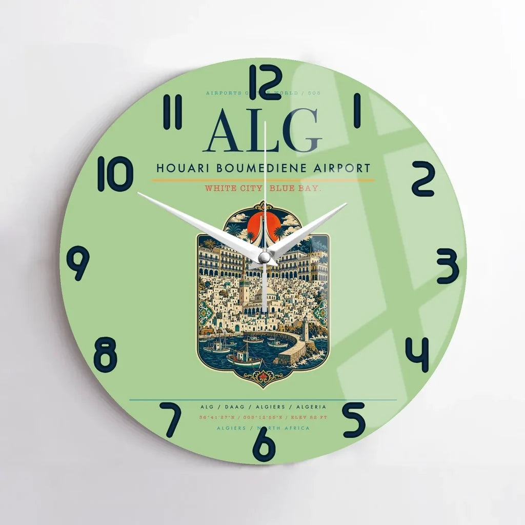 Houari Boumediene Airport ALG Wall-Clock No-Frame - Light Green