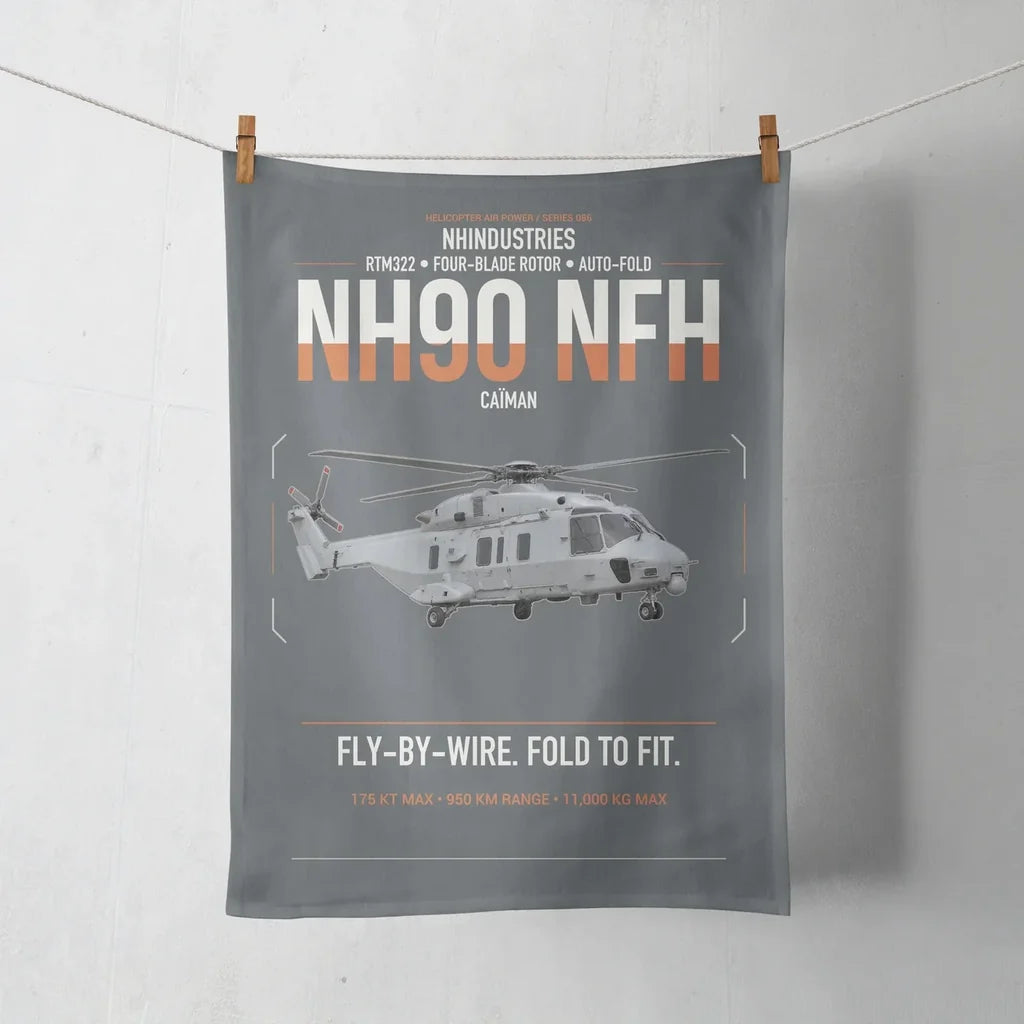 NHIndustries NH90 NFH Caïman design on gray towel