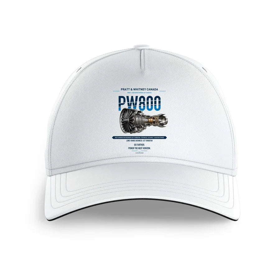 PW800 design on white printed hat