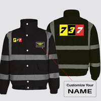 Thumbnail for Flat Colourful 737 Designed Reflective Winter Jackets - view 11