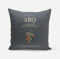 Thumbnail for Albuquerque International Sunport (ABQ) design on gray pillow