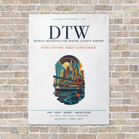 Thumbnail for Detroit Metropolitan Wayne County Airport DTW vertical canvas print - no frame - white background