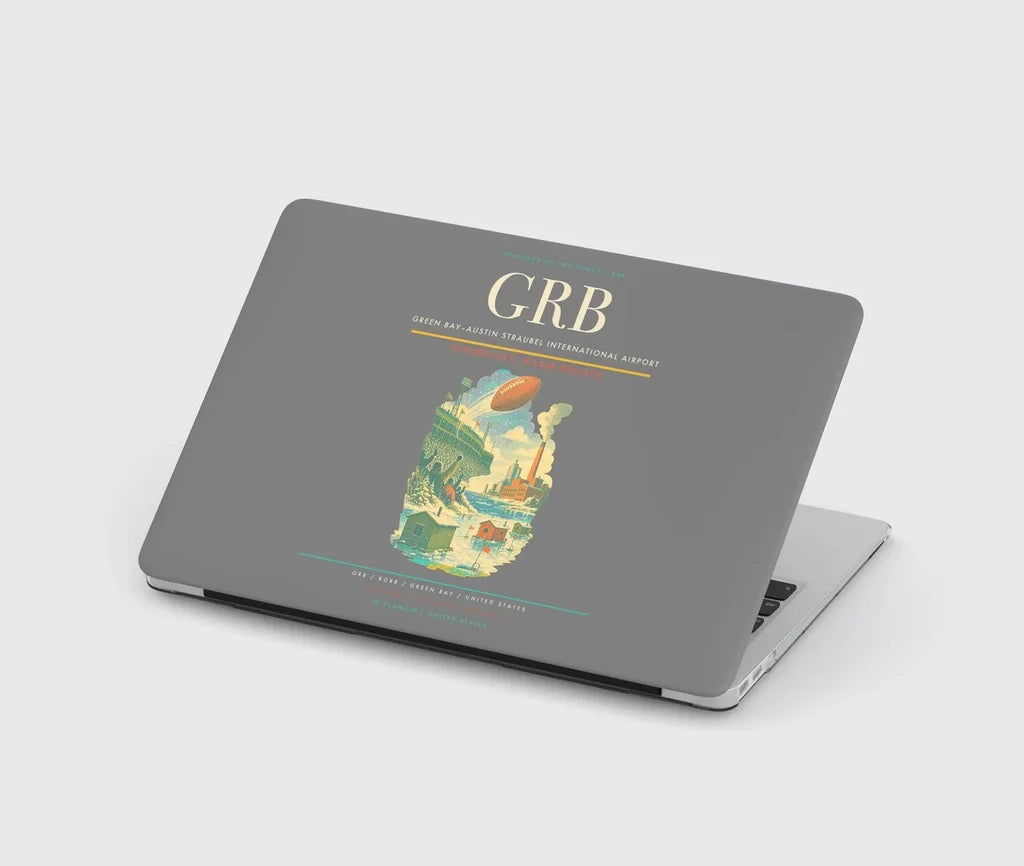 Green Bay–Austin Straubel International Airport (GRB) design on gray MacBook case