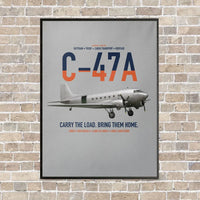 Thumbnail for C-47A Skytrain vertical canvas print - framed - light gray background