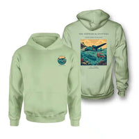Thumbnail for VINTAGE G4369 - The Shipwreck Spotters - Double-Side Hoodie design on lightgreen double side