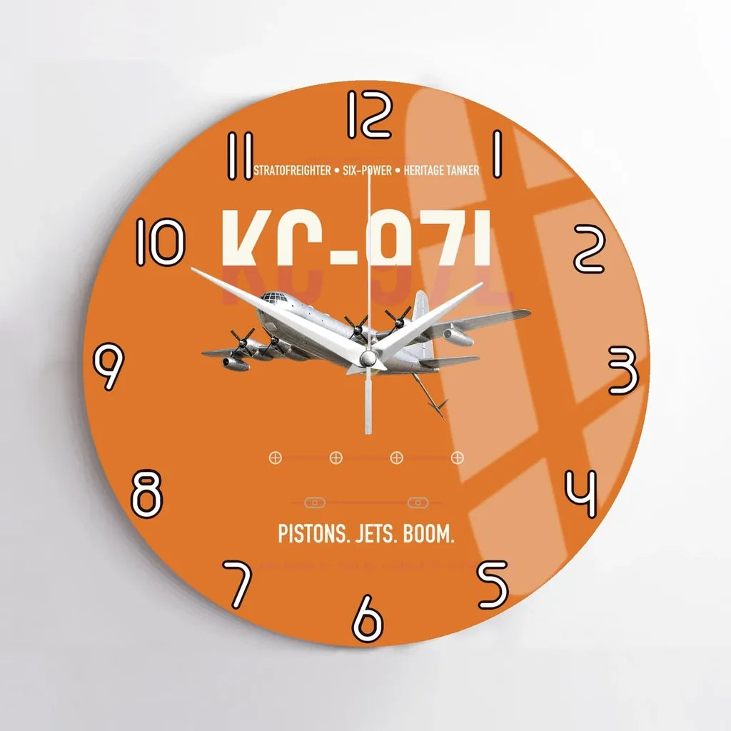 KC-97L STRATOFREIGHTER design on orange no frame wall clock