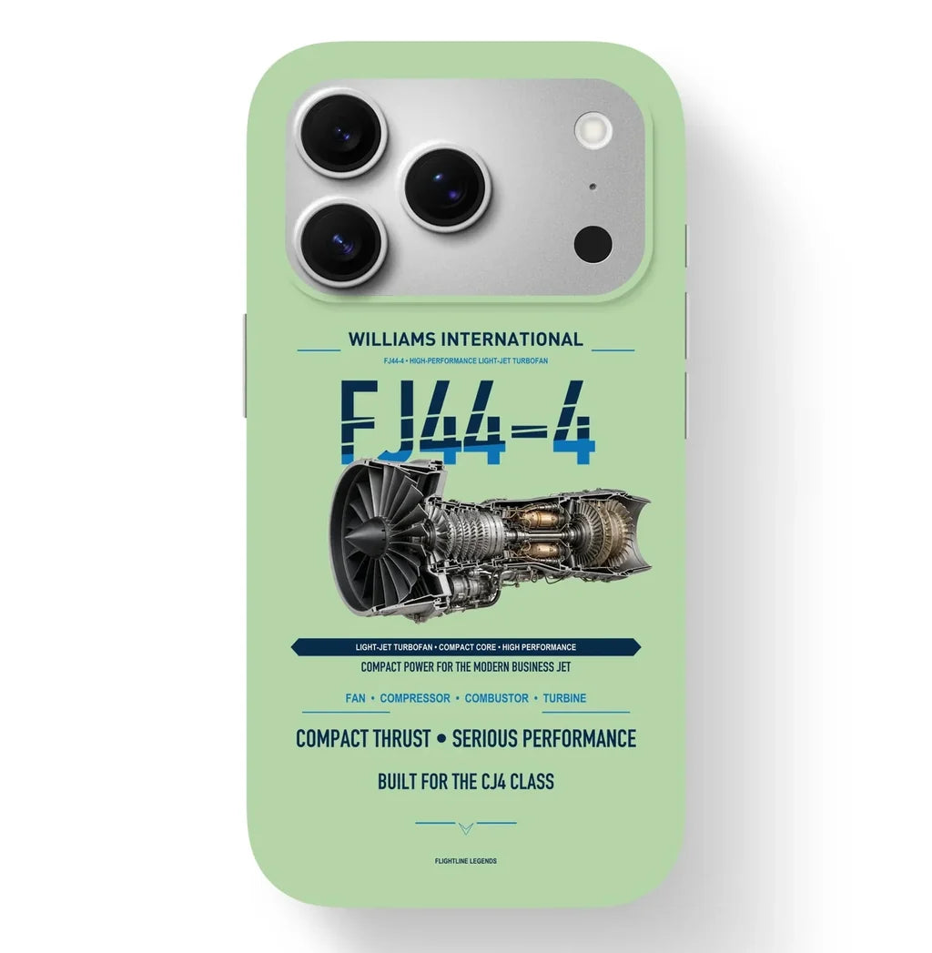 FJ44-4 Case design on light green iphone case