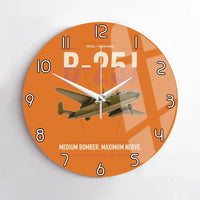 Thumbnail for B-25J Mitchell design on orange no frame wall clock