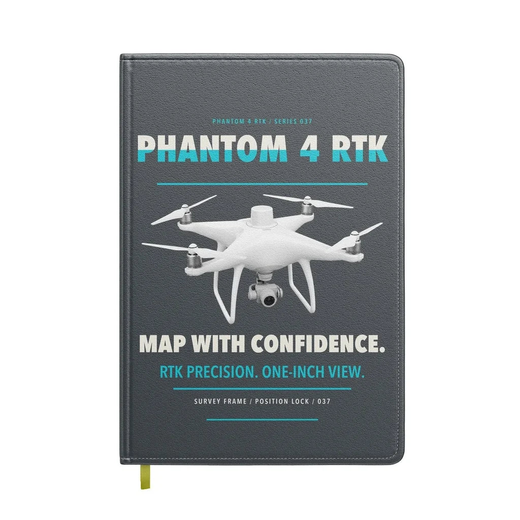 DJI Phantom 4 RTK design on gray notebook