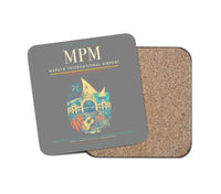Thumbnail for Maputo International Airport (MPM) design on gray 1 piece coaster