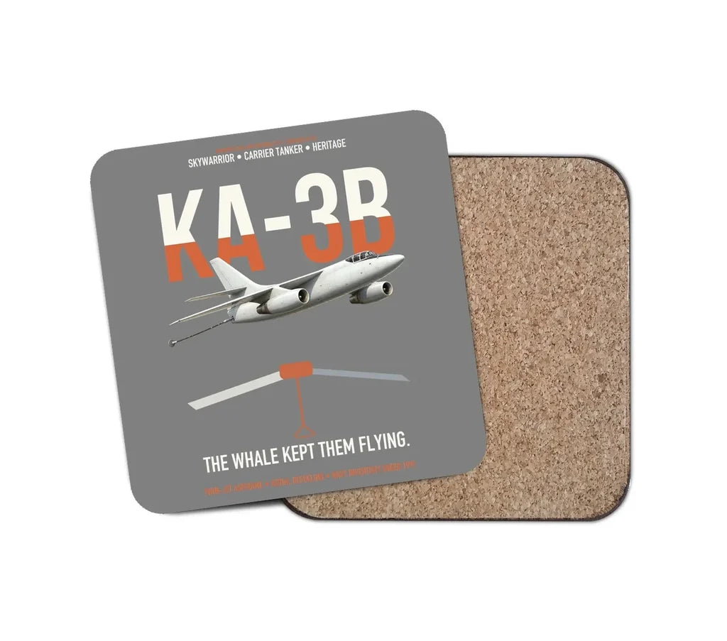 KA-3B Skywarrior design on gray 1 piece coaster