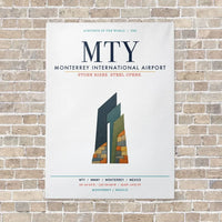 Thumbnail for Monterrey International Airport MTY vertical canvas print - no frame - white background