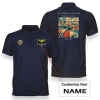 Thumbnail for VINTAGE G4114 - The Terrace Spotters - Double-Side Polo T-Shirt design on navyblue+name