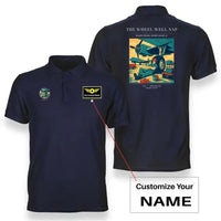 Thumbnail for VINTAGE G4267 - The Wheel Well Nap - Double-Side Polo T-Shirt design on navyblue+name