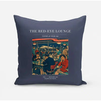 Thumbnail for VINTAGE G4082 - The Red-Eye Lounge - Designed Pillows design on navyblue
