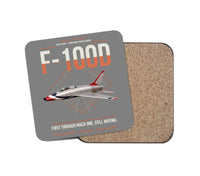 Thumbnail for F-100D Super Sabre design on gray 1 piece coaster