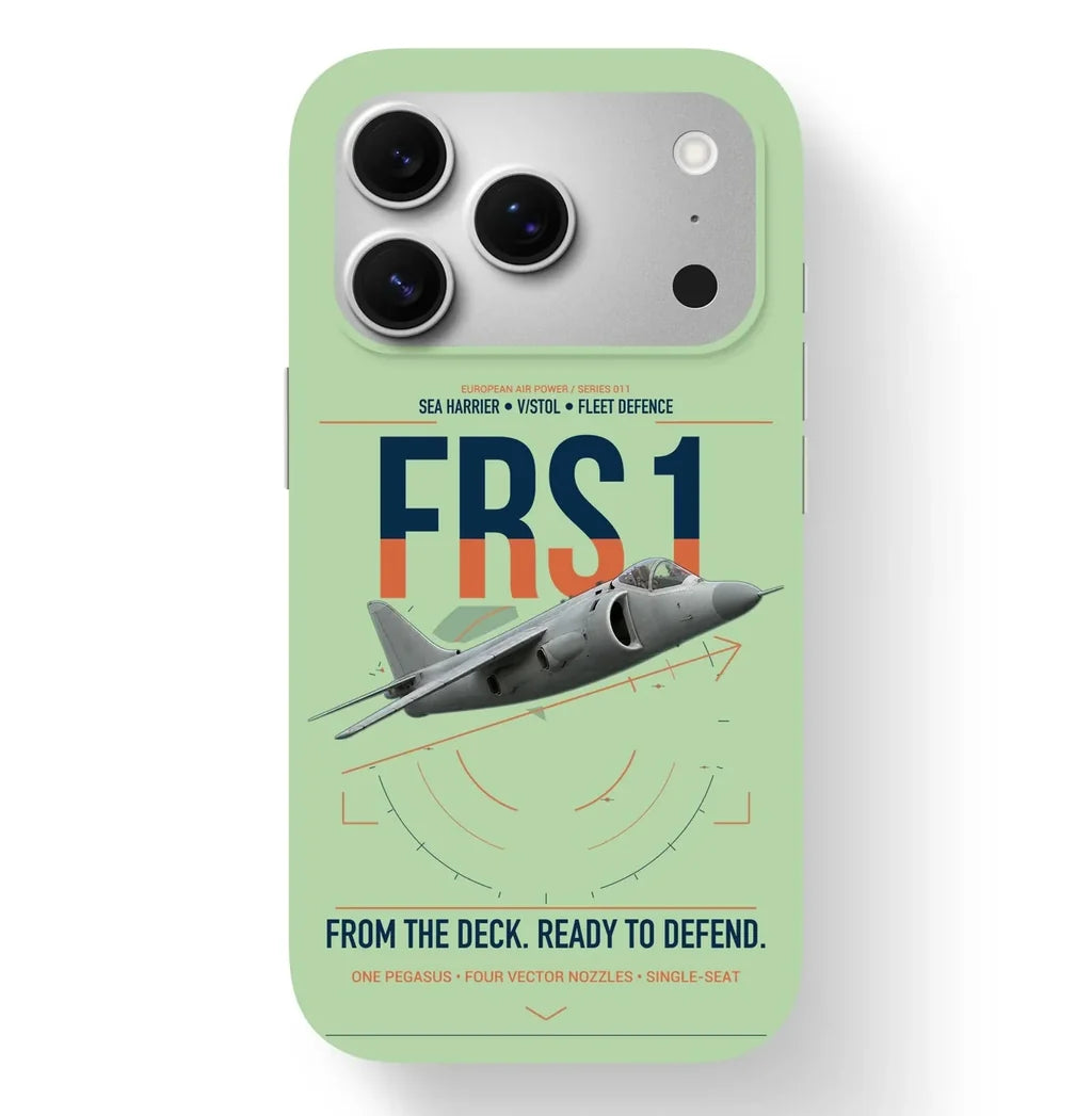 British Aerospace Sea Harrier FRS.1 design on light green magsafe iphone case, for iPhone 17 Pro
