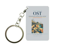 Thumbnail for Ostend-Bruges International Airport (OST) design on light gray key chain