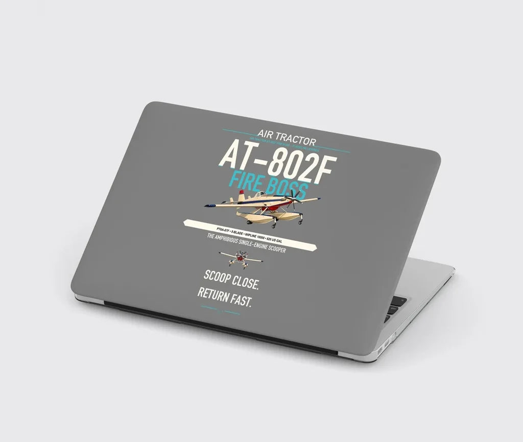 Air Tractor AT-802F Fire Boss design on gray MacBook case