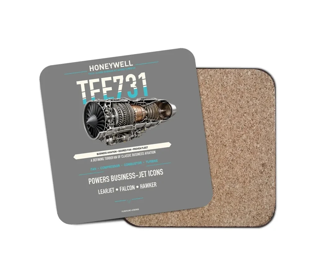 TFE731 design on gray 1 piece coaster