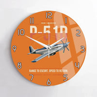 Thumbnail for P-51D Mustang design on orange no frame wall clock