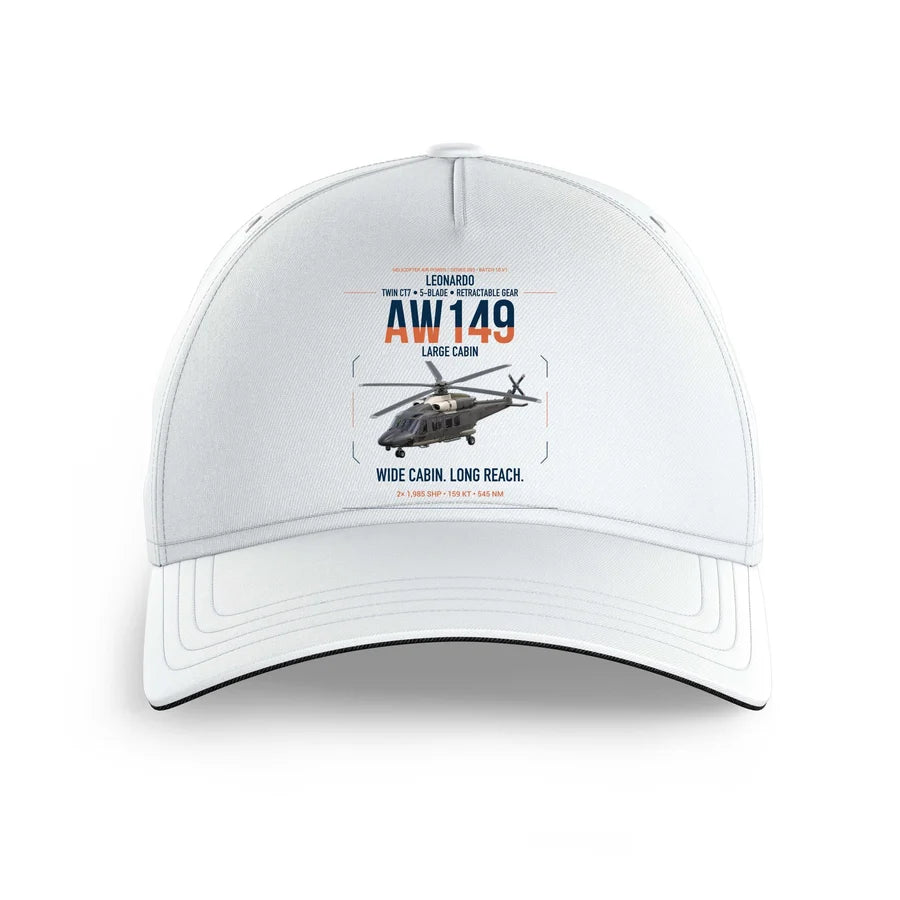 Leonardo AW149 design on white printed hat