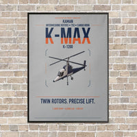 Thumbnail for Kaman K-1200 K-MAX vertical canvas print - framed - light gray background