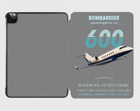Thumbnail for Bombardier Challenger 600 design on gray ipad tablet case