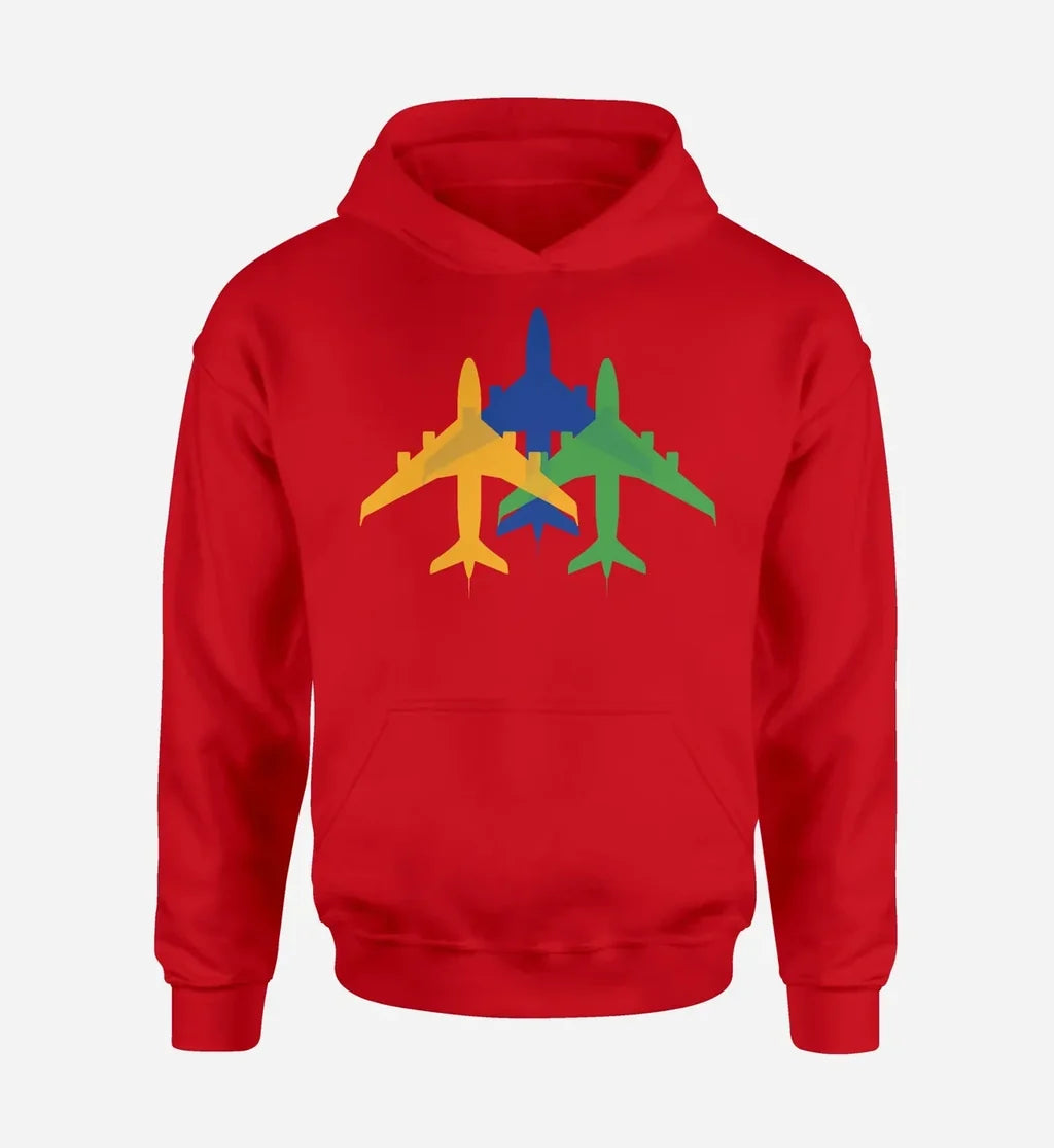 Colourful 3 Airplanes Hoodie - view 13